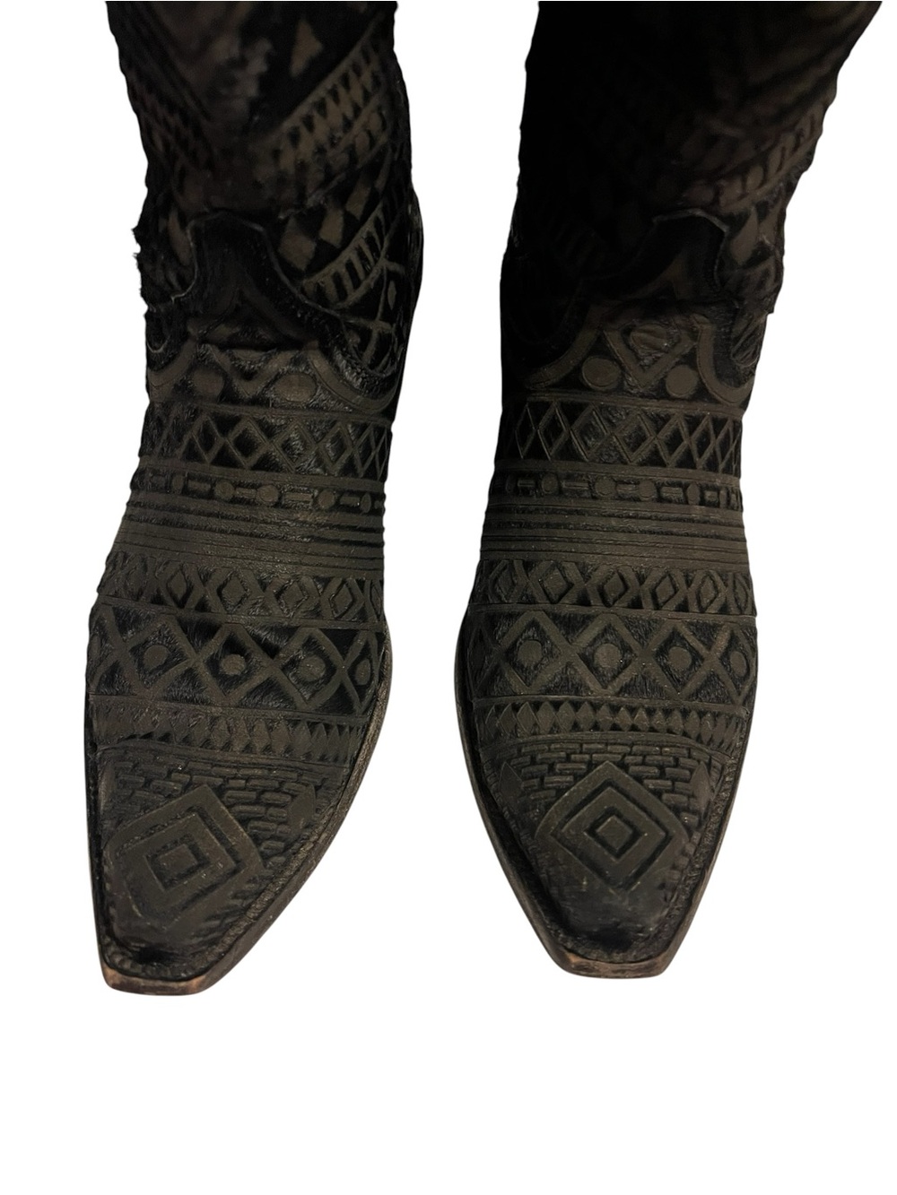 Old Gringo Black with Mohair Western Knee-High Cowgirl Boots - Women's 8 B 🤩 - Picture 6 of 9